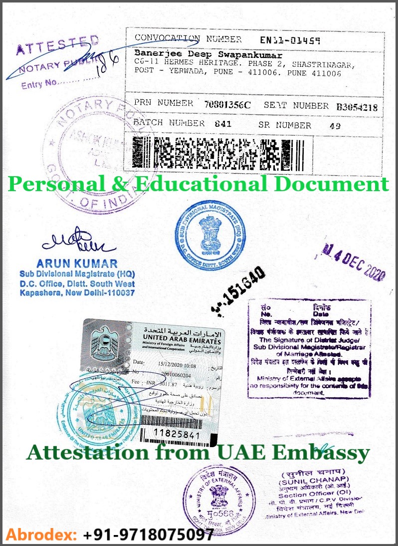 Certificate Attestation for United Arab Emirates in India