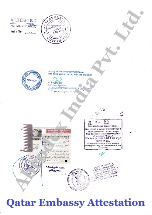 Certificate of Origin Attestation from Qatar Embassy in India
