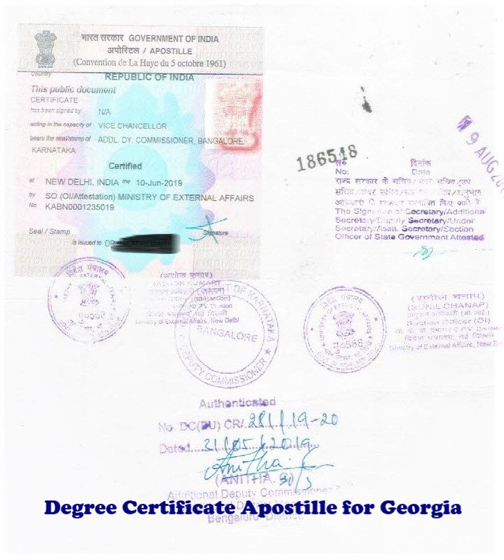 Degree Certificate Apostille for Georgia