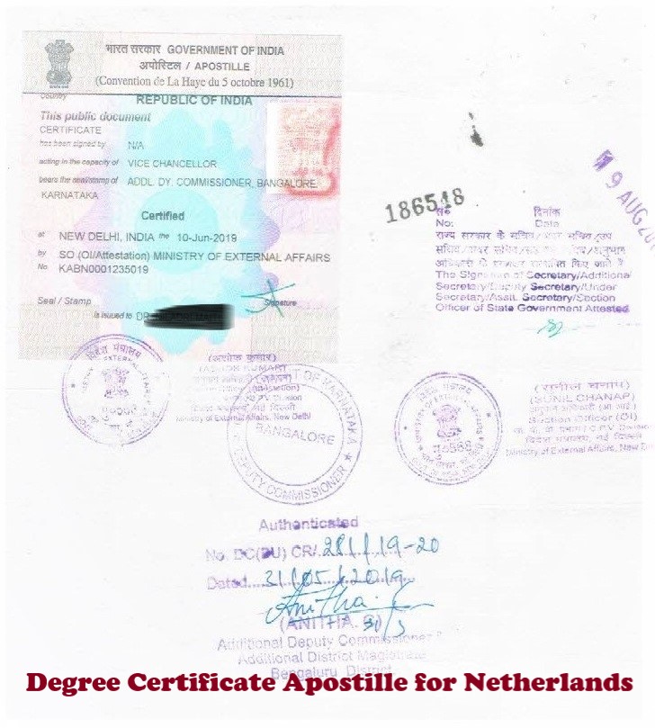 Degree Certificate Apostille for Netherlands