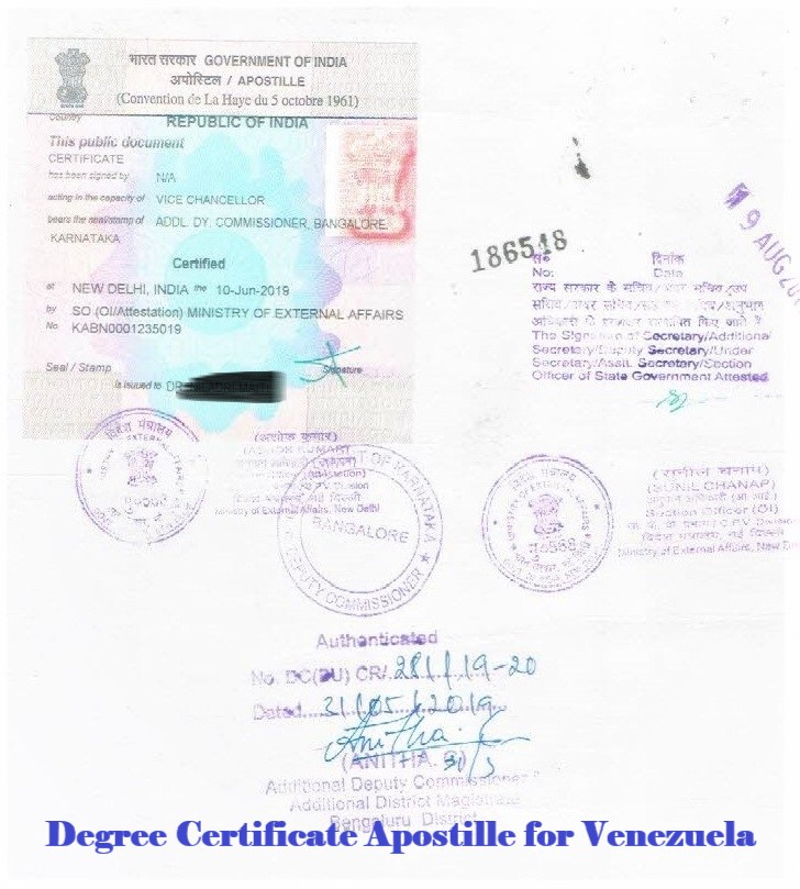 Degree Certificate Apostille for Venezuela