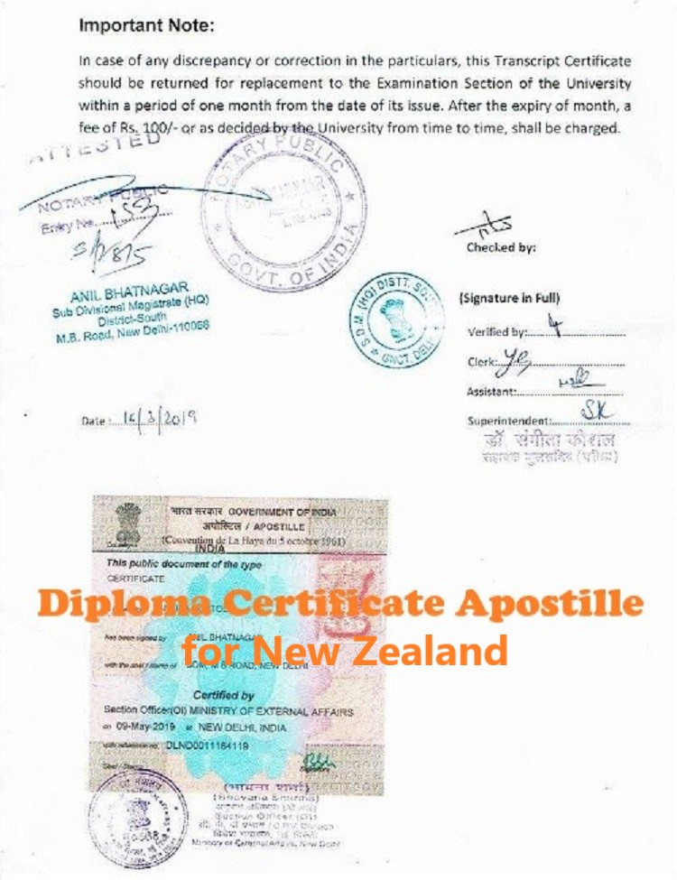 Diploma Certificate Apostille for New Zealand