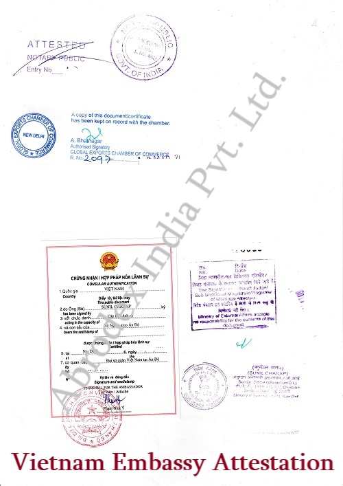 Memorandum and Articles Attestation from Vietnam Embassy in India